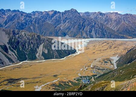 Village Aoraki/Mt Cook Banque D'Images