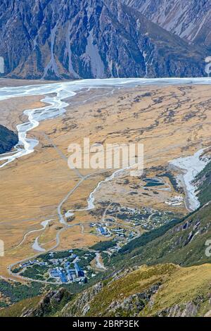 Village Aoraki/Mt Cook Banque D'Images