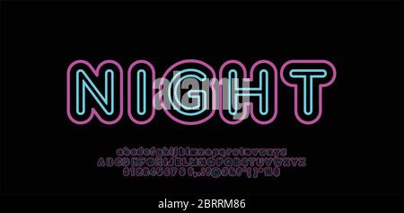 Modèles de style de police violet à double ligne Illustration de Vecteur