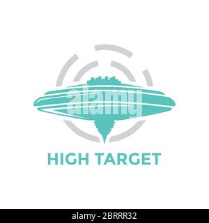 Modèle de conception du logo Alien plane Illustration de Vecteur