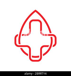 Modèle de conception du logo du sang de santé Illustration de Vecteur
