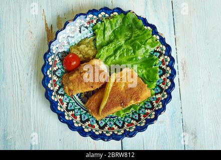 Poisson masala frit, poudre de poisson maldive et épices de masala, poisson frit Banque D'Images