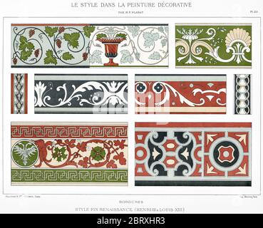 Style de la fin de la Renaissance : bordures, du style en peinture décorative 1892. Banque D'Images