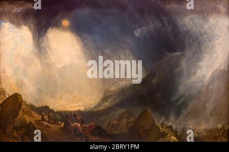 Snow Storm, Hannibal et son armée traversant les Alpes, par JMW Turner,1812, Banque D'Images