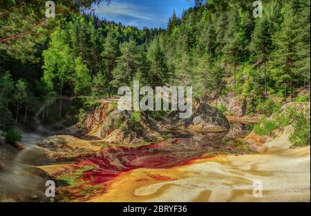 Lac Amber, lacs Rainbow, Pologne Banque D'Images