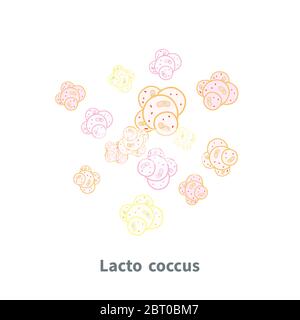 Lactococcus probiotiques sur blanc Illustration de Vecteur