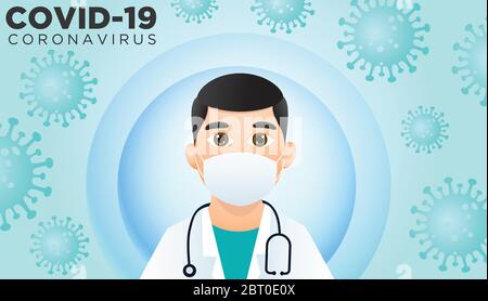 Illustration vectorielle lutte contre le virus corona covid-19.Docteur lutte contre le virus corona concept.virus Corona concept.fin du 2019-ncov.Stop corona virus co Illustration de Vecteur