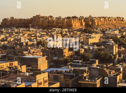 Le fort de Jaisalmer est l'un des plus grands forts du monde, UN site classé au patrimoine mondial de l'UNESCO. Banque D'Images