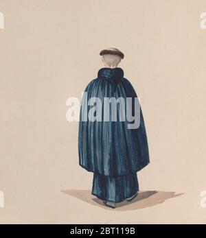 Un moine de l'ordre de Saint François vu de derrière, d'un groupe de dessins représentant le costume péruvien, ca. 1848. Banque D'Images