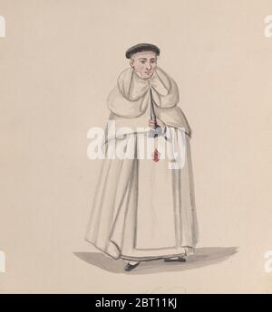 Un prêtre de l'ordre Mercendérien (ordre de notre-Dame de la Miséricorde), d'un groupe de dessins représentant le costume péruvien, 1848. Banque D'Images