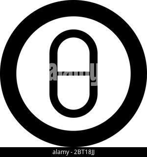 Thêta grec petit symbole lettre minuscule icône en cercle rond noir couleur vecteur illustration style plat image simple Illustration de Vecteur