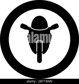 Moto sport type Race class icône en cercle rond noir couleur vecteur illustration plat style simple image Illustration de Vecteur