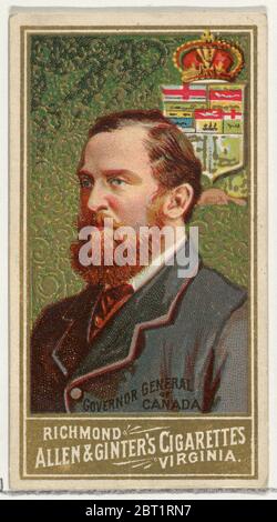 Gouverneur général du Canada, de la série des souverains du monde (N34) pour Allen & amp; Ginter cigarettes, 1889. Banque D'Images