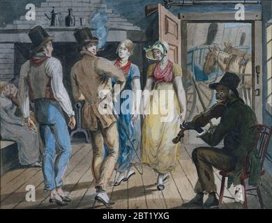 Fabrication de merrymaking à un Wayside Inn, 1811-ca. 1813. Banque D'Images