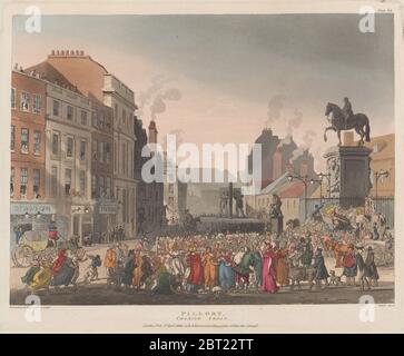 Pilori, Charing Cross, 1er avril 1809. Banque D'Images