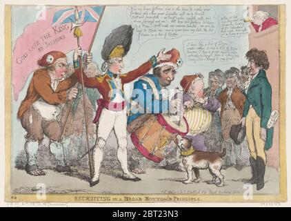 Recruter sur un Broab [sic] principe du bas du jour , mai 1806. Banque D'Images