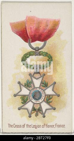 La Croix de la Légion d'honneur, France, de la série des décorations du monde (N30) pour Allen & amp; Ginter cigarettes, 1890. Banque D'Images