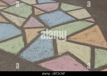 Une mosaïque de craie de trottoir Banque D'Images
