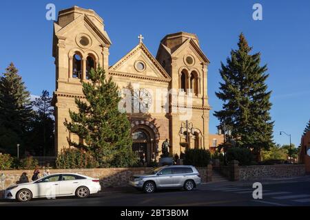 Cathédrale Basilique Saint François d'Assise également connue sous le nom de Cathédrale Saint François à Santa Fe, Nouveau-Mexique. Banque D'Images