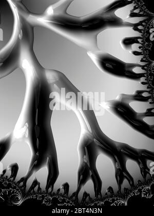 Abstrait magnifique design fractal 3D. Rendu de structure extraterrestre complexe. Magnifique papier peint. Illustration 3D surréaliste. Banque D'Images