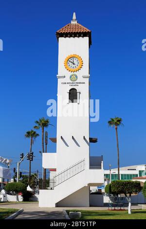 Tour de l'horloge, Riviera Centre Culturel de Ensenada, Baja California, Mexique Banque D'Images