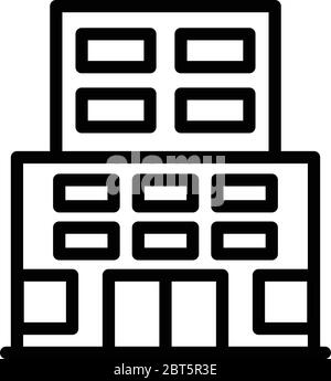 Icône de bâtiment de prison, style de contour Illustration de Vecteur