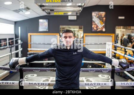 Mars 2019 entraînement de Boxer Tommy Fury au Hatton Gym de Manchester Banque D'Images