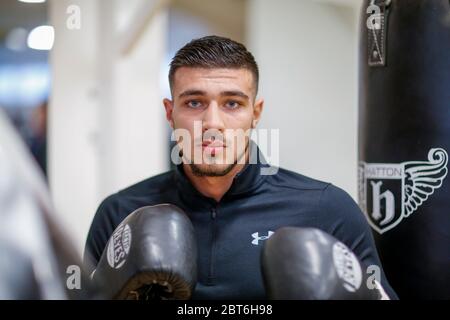 Mars 2019 entraînement de Boxer Tommy Fury au Hatton Gym de Manchester Banque D'Images