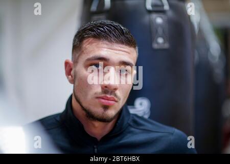 Mars 2019 entraînement de Boxer Tommy Fury au Hatton Gym de Manchester Banque D'Images