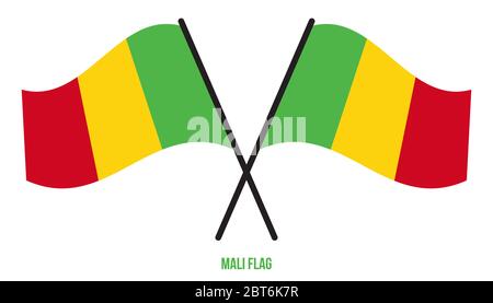 Mali Drapeaux Vector Illustration sur fond blanc. Drapeau National du Mali. Illustration de Vecteur