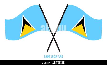 Saint Lucia Drapeaux Vector Illustration sur fond blanc. Saint Lucia National Flag. Illustration de Vecteur