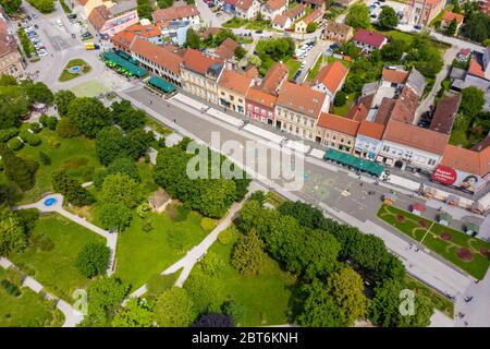 Vue aérienne du centre de la ville de Koprivnica en Croatie Banque D'Images