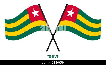 Togo Drapeaux Vector Illustration sur fond blanc. Drapeau national du Togo. Illustration de Vecteur