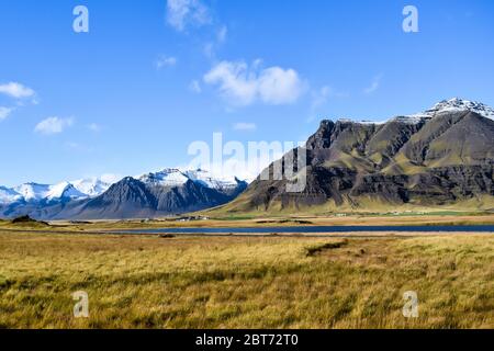 Vue sur la nature en Islande. Montagnes Banque D'Images