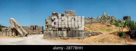 L'Arcadian Gate ruines dans l'ancienne Grèce, Messini Banque D'Images