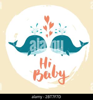 Dessin animé de baleines dessin manuel des animaux dessin animé Illustration du scénario. Illustration de Vecteur