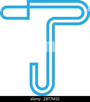 Illustration du concept d'icône de logo Letter T. Illustration de Vecteur