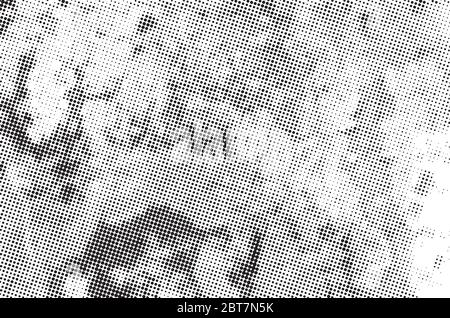 Grunge l'arrière-plan des points demi-ton. Texture d'impression décalée. Illustration de Vecteur