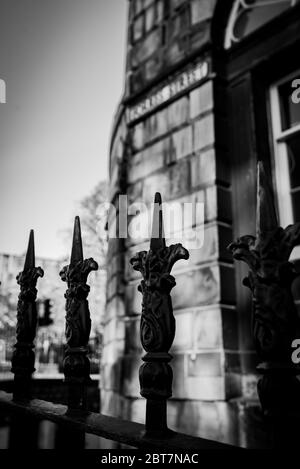 L'ancienne maison de l'écrivain d'opium Thomas de Quincy, rue Forres Édimbourg, photo en noir et blanc. Banque D'Images