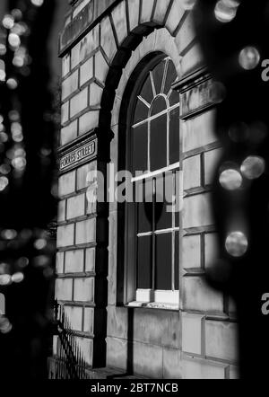 L'ancienne maison de l'écrivain d'opium Thomas de Quincy, rue Forres Édimbourg, photo en noir et blanc. Banque D'Images