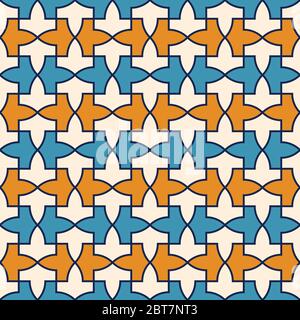 Motif du palais de l'Alhambra. Modèle géométrique islamique traditionnel. Mosaïque arabe Illustration de Vecteur