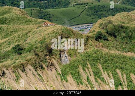 Paysage naturel du Xiaoyoukeng au parc national de Yangmingshan, Taipei, Taïwan Banque D'Images