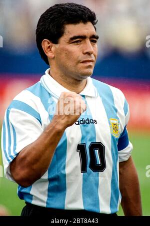 Maradona avant un match à la coupe du monde 1994 Banque D'Images