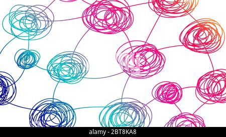 Arrière-plan de la carte heuristique Motif avec des nœuds emmêlés. Idée de brainstorming, créatif. Toile de fond pour le site Web Illustration de Vecteur