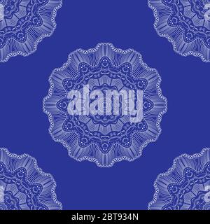 Magnifique fond de motif sans couture à motif vectoriel de la coque Mandala complexe et décorative Illustration de Vecteur