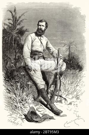 Lieutenant Verney Lovett Cameron (1844-1894), explorateur britannique en Afrique centrale. Voyage à travers l'Afrique, de Zanzibar à Benguela Banque D'Images