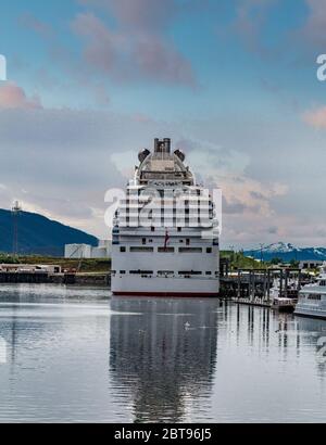 Bateau de croisière en Alaska de l'arrière Banque D'Images