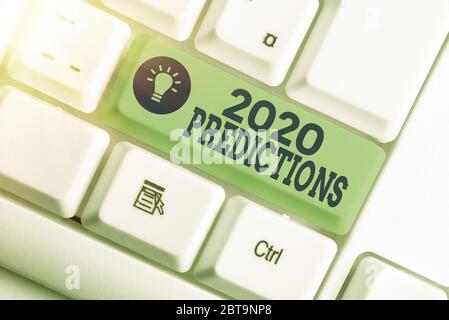 Rédaction de texte prévisions 2020. Photo d'entreprise présentant une déclaration sur ce que vous pensez se produire en 2020 Banque D'Images