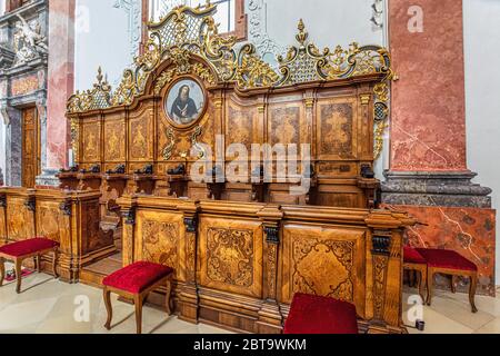 Vue intérieure de l'abbaye d'Altenburg, Basse-Autriche Banque D'Images