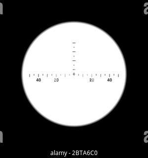 Portée du fusil de précision. Concentrez-vous sur la cible. Binoculaire avec échelle de mesure. Illustration vectorielle Illustration de Vecteur